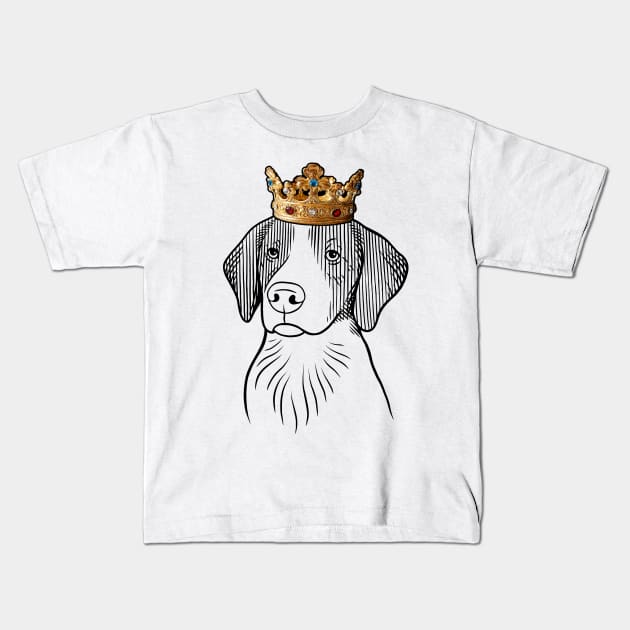 Brittany Dog King Queen Wearing Crown Kids T-Shirt by millersye